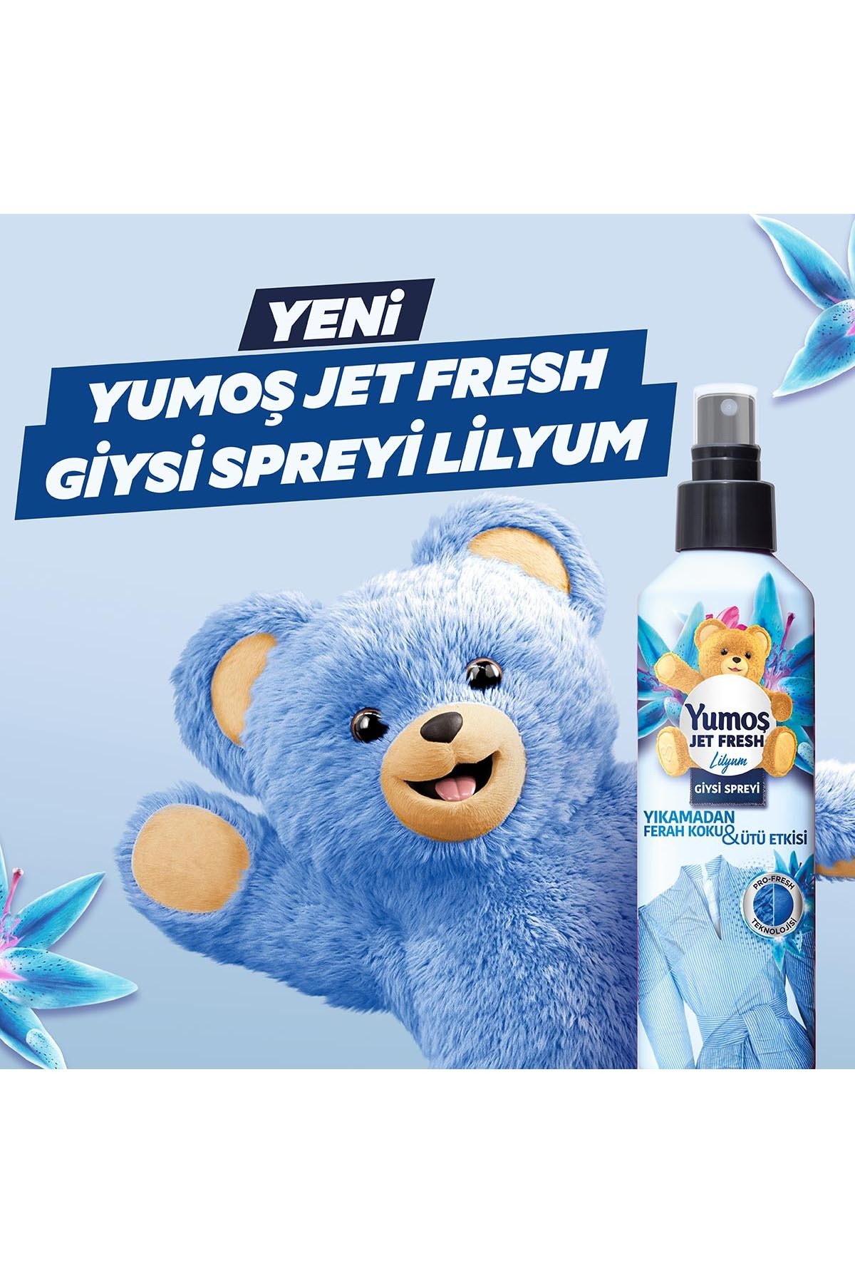 Yumoş Jet Fresh Giysi Spreyi Lilyum 200 ml x2 Adet