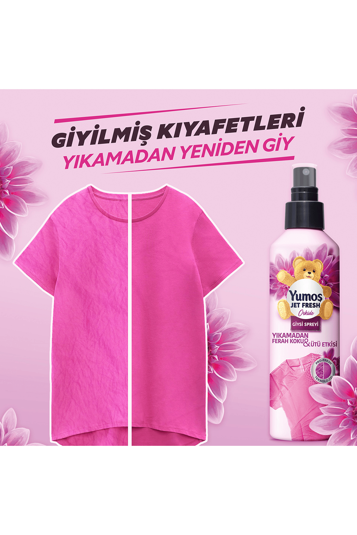 Yumoş Jet Fresh Giysi Spreyi Orkide 200 ml x2 Adet