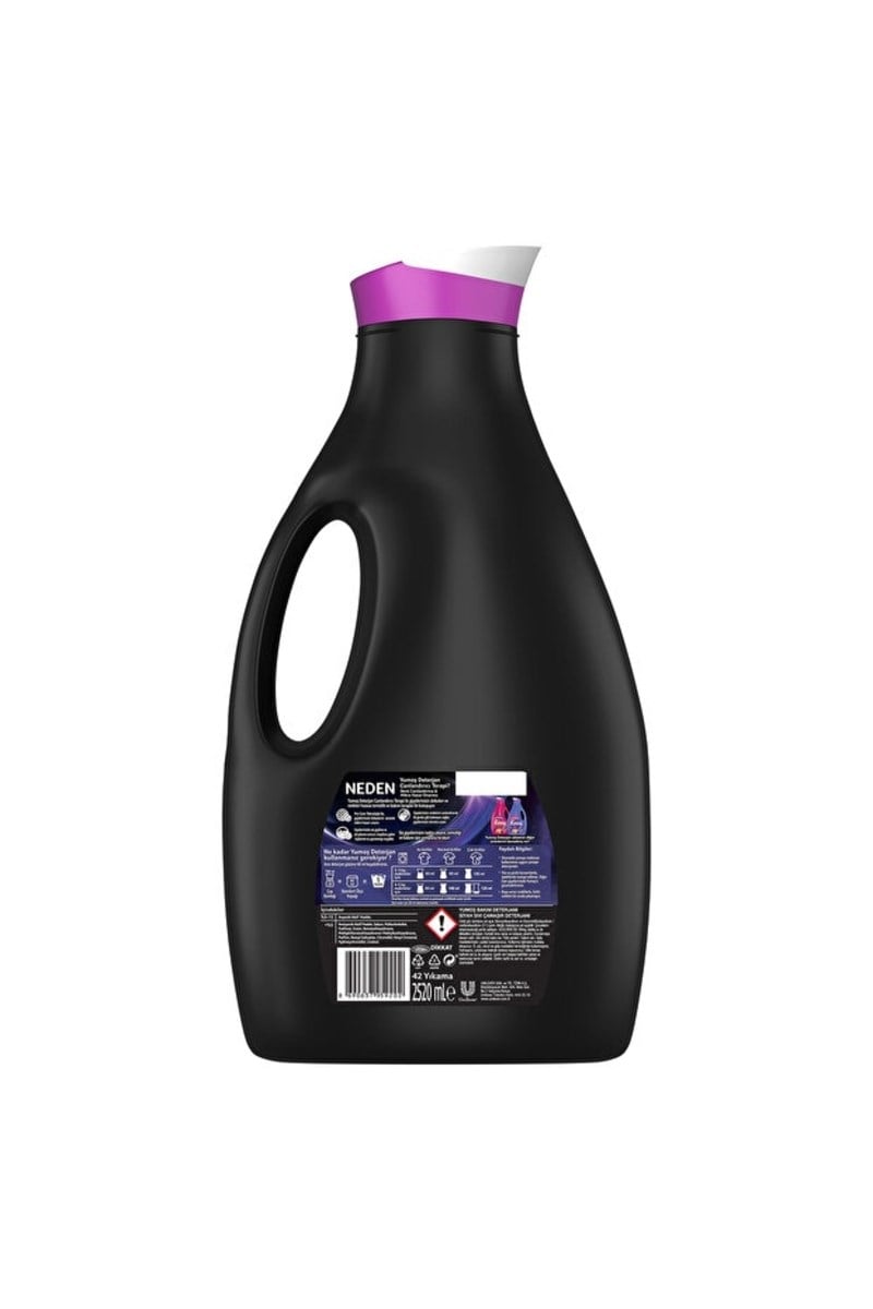 Yumoş Sıvı Bakım Çamaşır Deterjanı Siyah Ve Koyu Renkli Giysiler Için 2500 ml x3 Adet