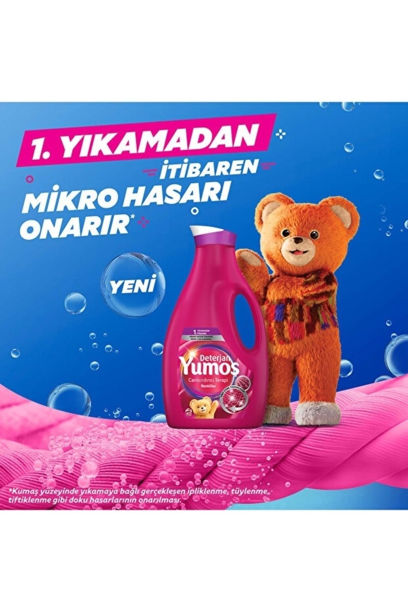 Yumoş Sıvı Çamaşır Deterjanı Canlandırıcı Terapi Renkliler İçin 2500 ml x3