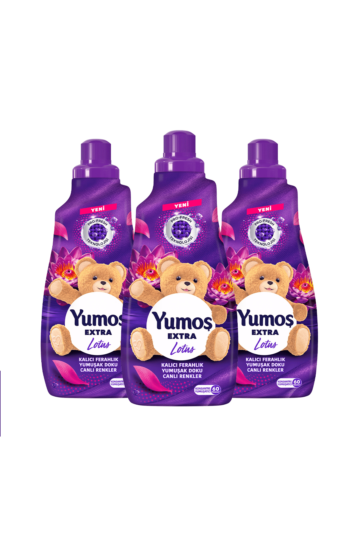 Yumoş Yumoş Extra Çamaşır Yumuşatıcı Lotus (Mor) 1440 ml 60 Yıkama x3 Adet