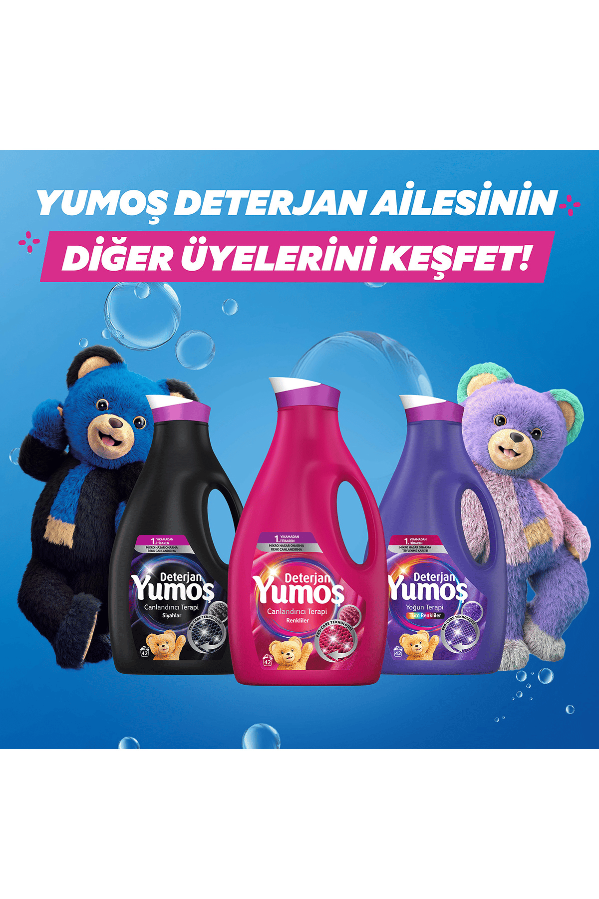 Yumoş Yumoş Sıvı Deterjan Yoğun Terapi Tüm Renkliler İçin 2520 ml x3