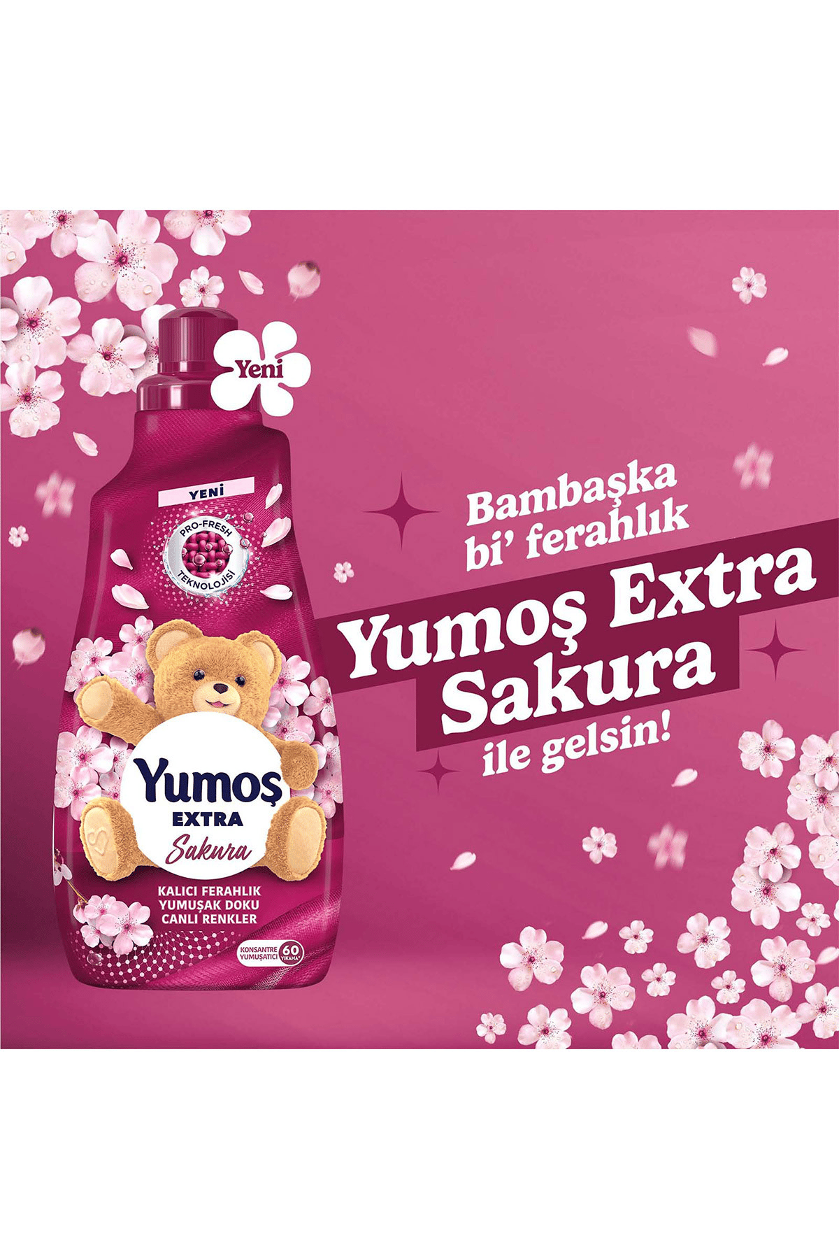 Yumoş Yumuşatıcı Lilyum 1440 ml x2 Adet + Yumoş Sakura 1440 ml + Yumoş Amber 1440 ml