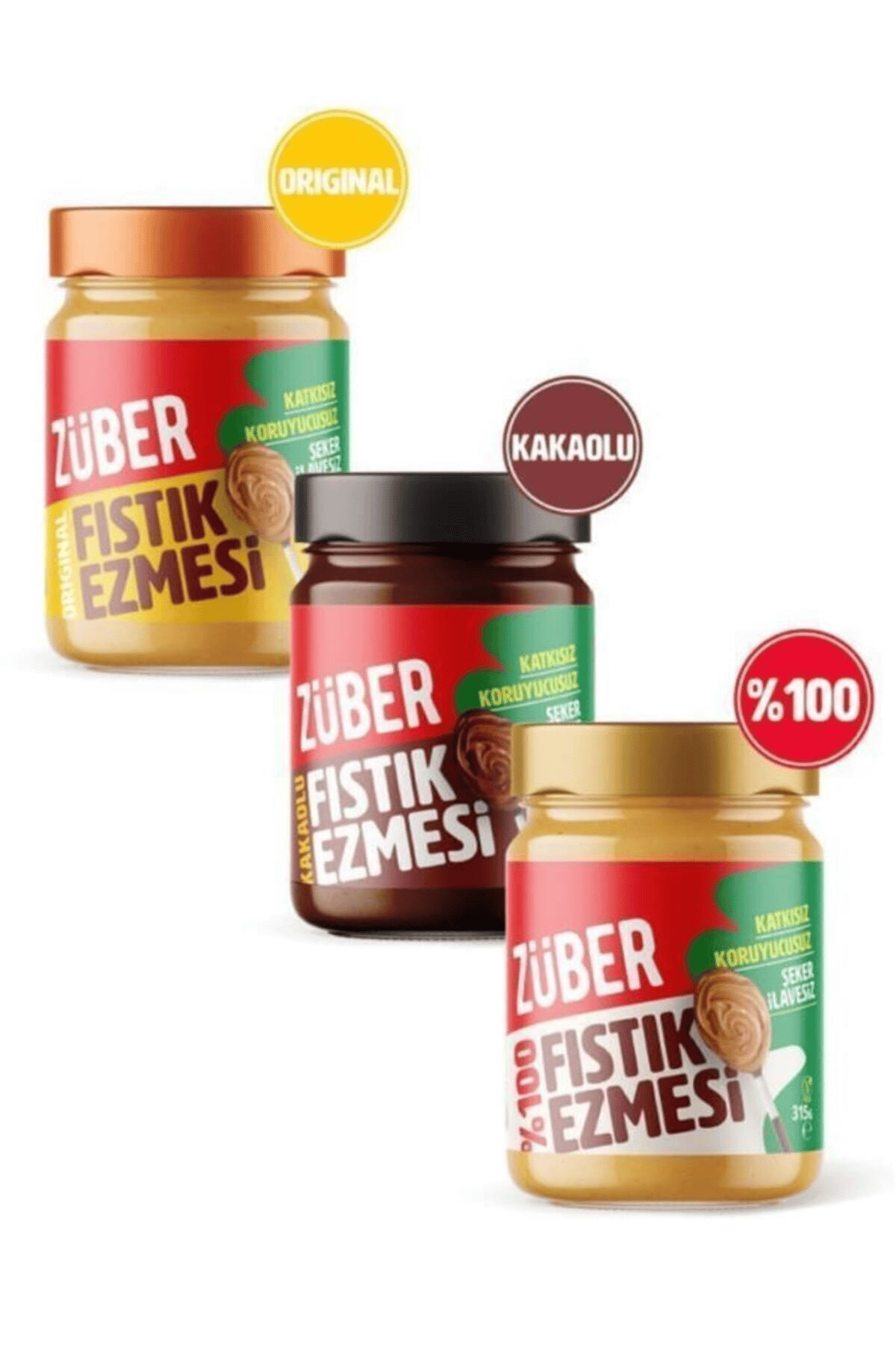 Züber Fıstık Ezmesi Deneme Paketi 3 Adet X 315 gr