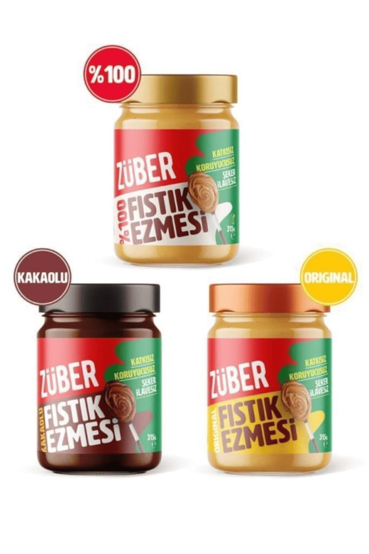 Züber Fıstık Ezmesi Deneme Paketi 3 Adet X 315 gr