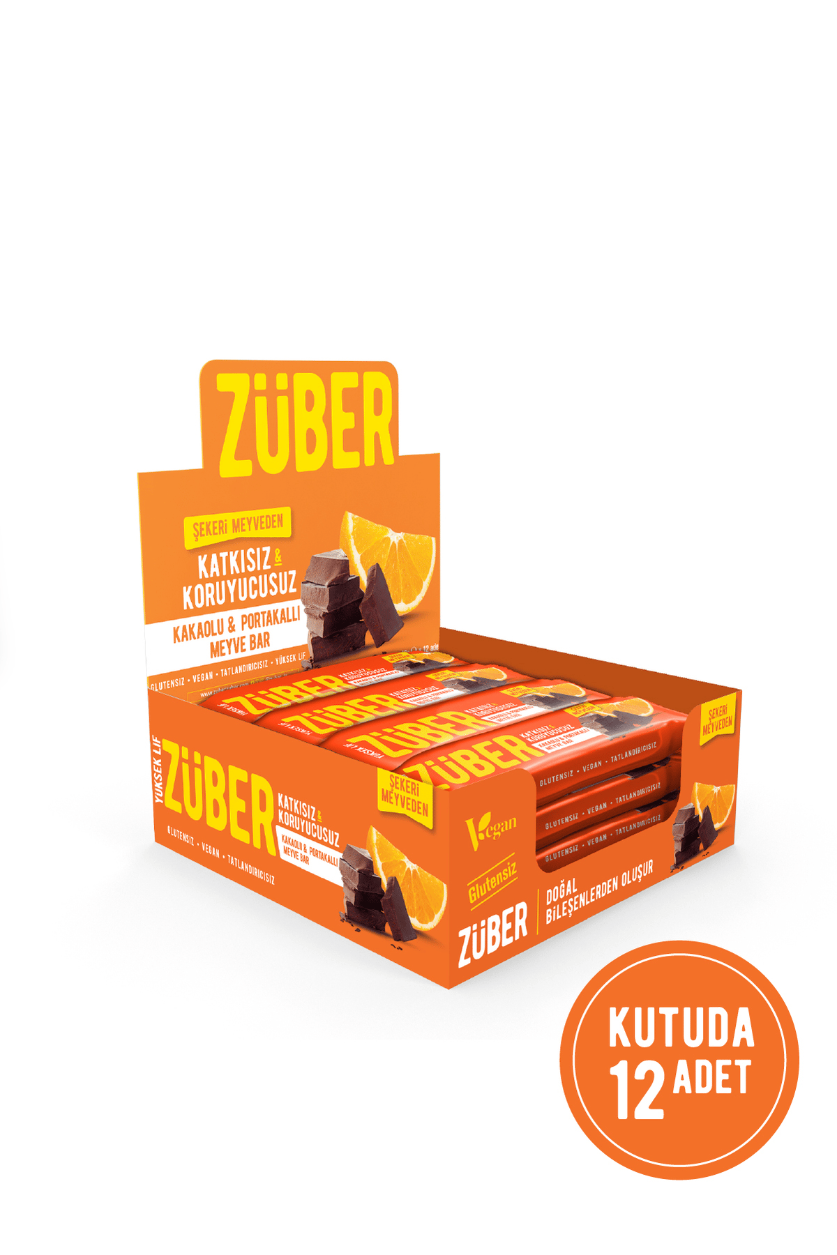 Züber Kakaolu Ve Portakallı Meyve Bar 40 Gr X 12 Adet