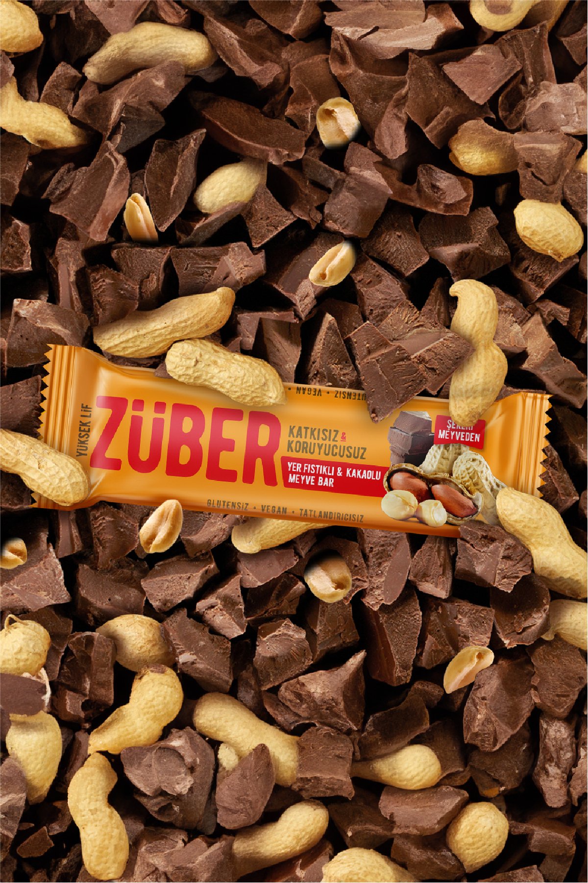 Züber Yer Fıstıklı Ve Kakaolu Meyve Bar 40g X 12 Adet