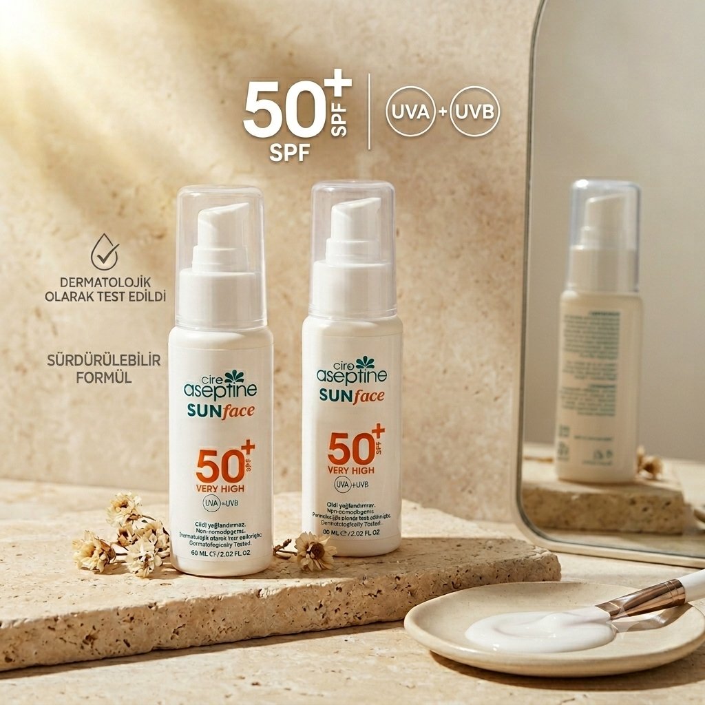  Cire Aseptine Sun Face SPF 50+ Yüz Güneş Koruyucu Losyon (60 ml)