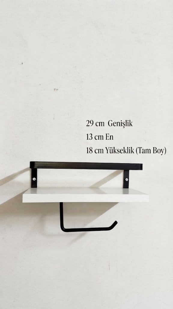 29 cm MDF Çok Amaçlı Düzenleme Rafı – Mutfak & Banyo Organizer, Havlu/Peçete Askılı