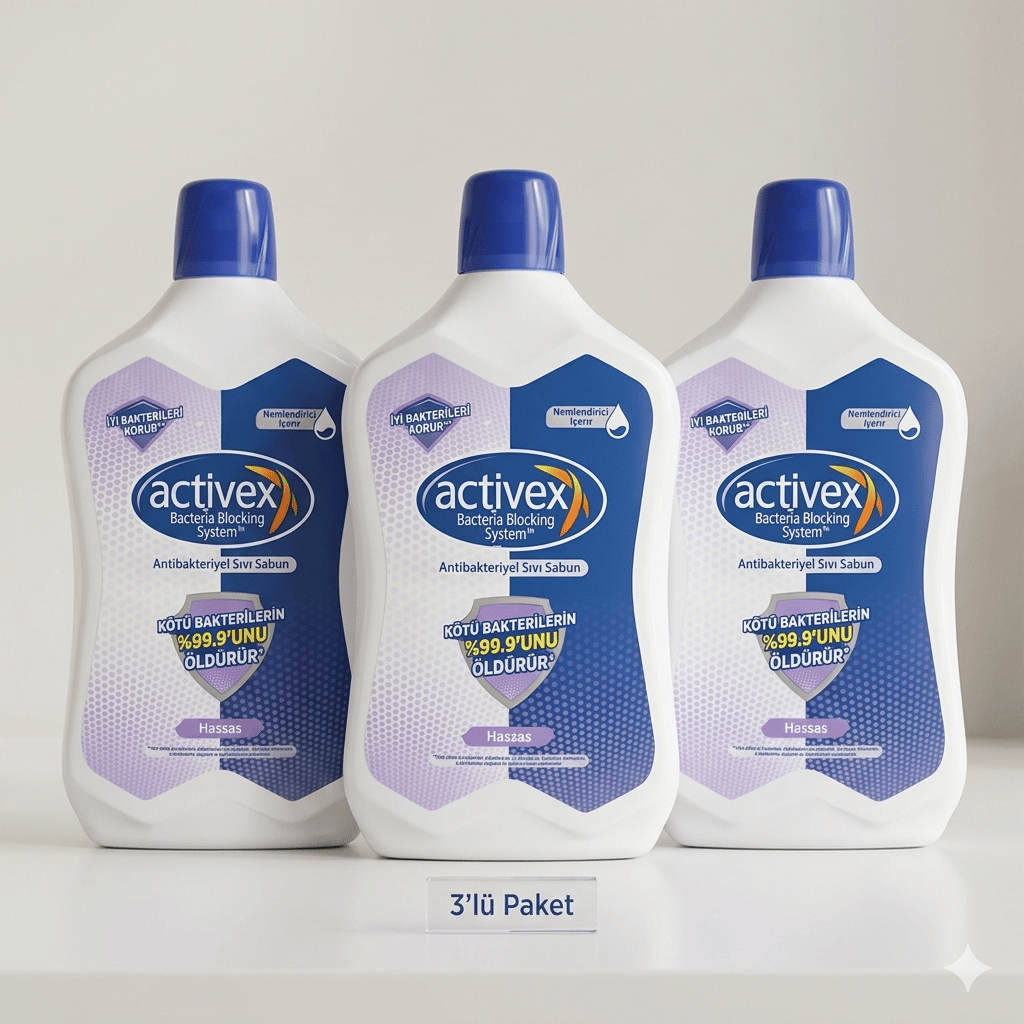Activex Sıvı Sabun Hassas Antibakteriyel 1000 ml 3 adet