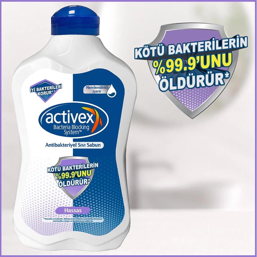 Activex Sıvı Sabun Hassas Antibakteriyel 1000 ml 9 adet