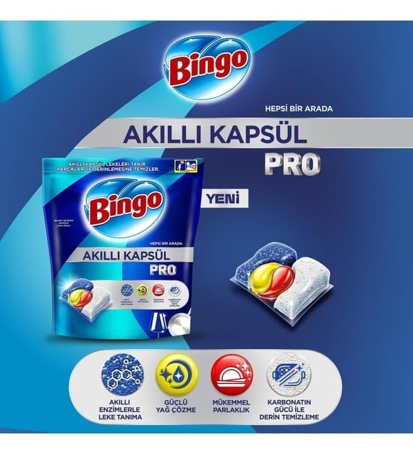 Bingo Akıllı Kapsül Pro Bulaşık Makinesi Deterjanı Tableti 80'li 