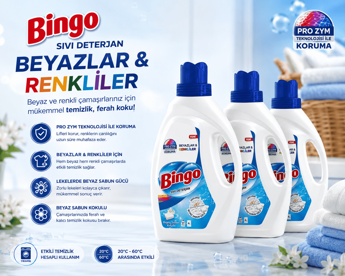 Bingo Matik Sıvı Beyaz Sabun Kokulu 1775 ml x 3 adet