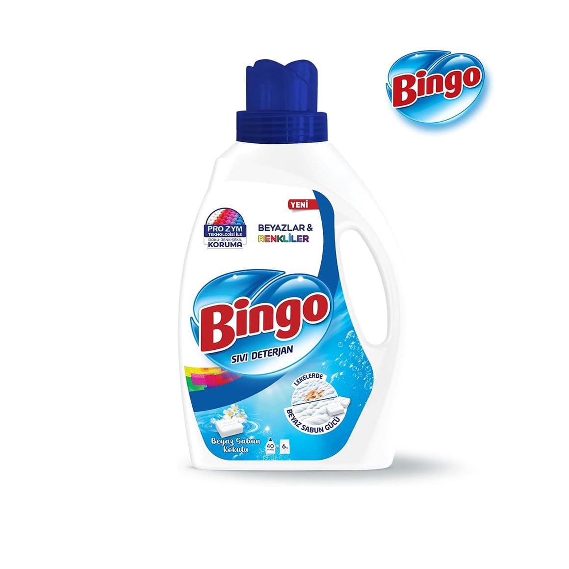 Bingo Sıvı Deterjan Beyaz Renkli Beyaz Sabun Kokulu 2600 ML