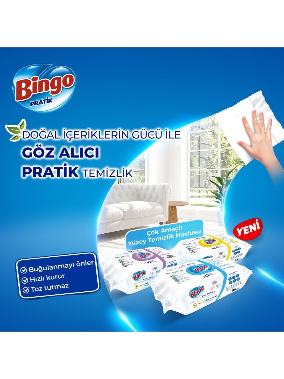 Bingo Yüzey Havlusu Lavanta 96'lı