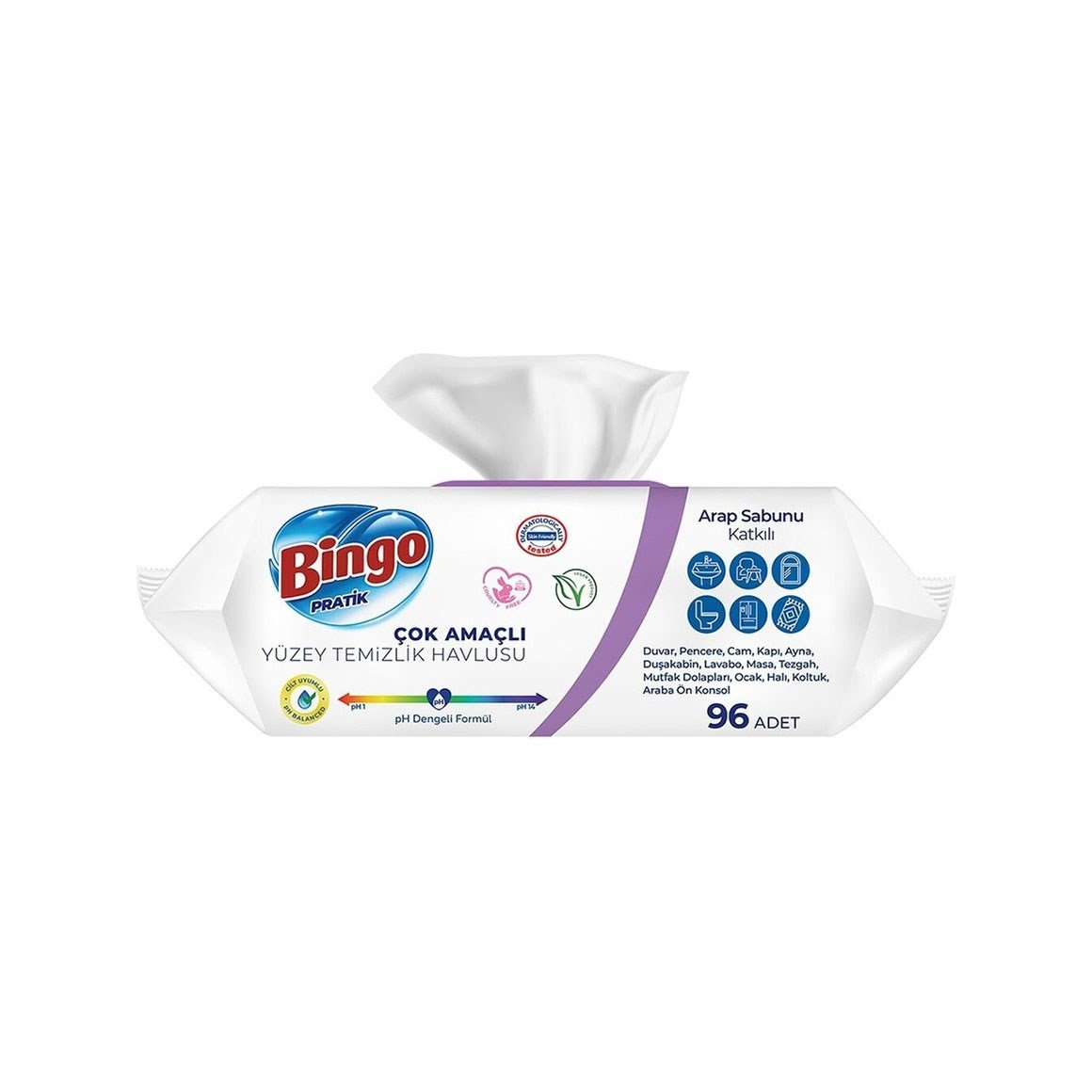 Bingo Yüzey Temizlik Havlusu Lavanta 3 x 96'lı