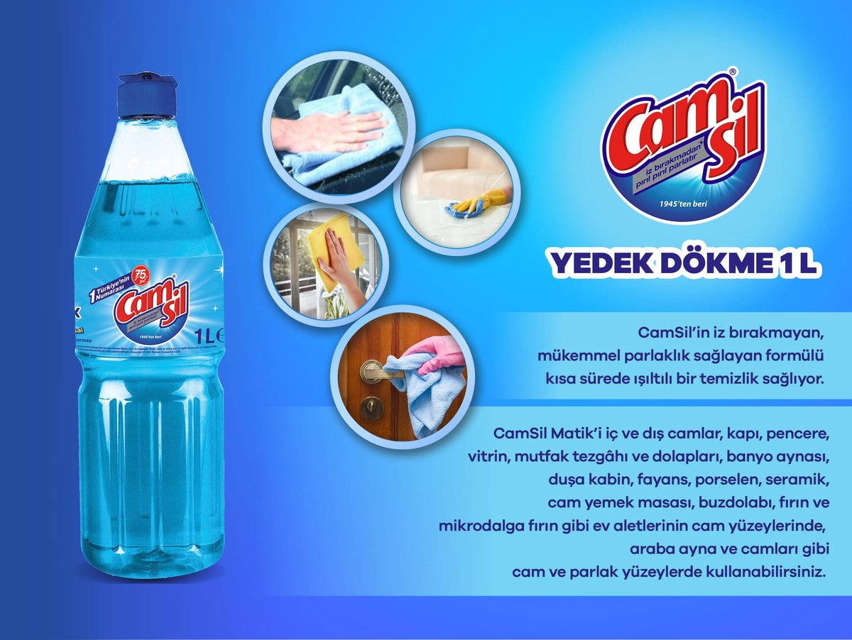 Camsil Matik Cam Temizleme Sıvısı 1 L