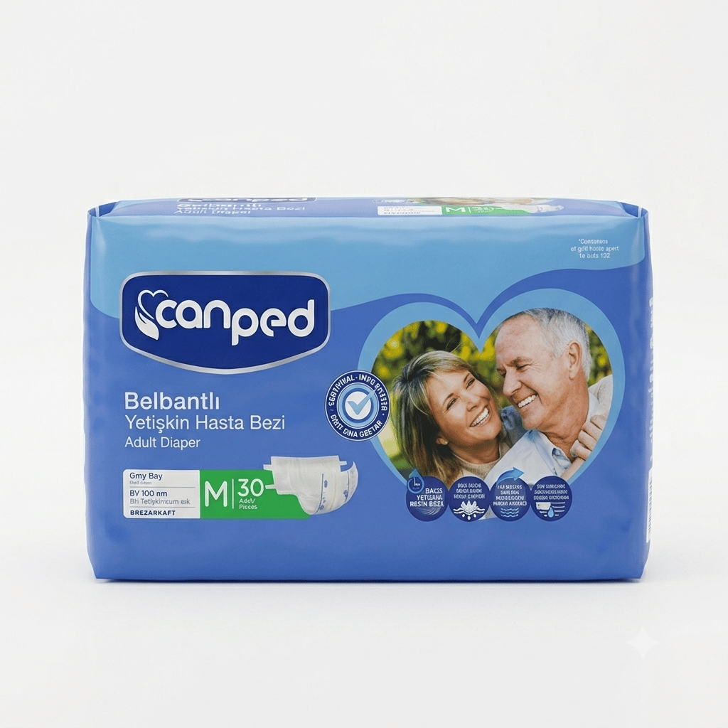 Canped Belbantlı Tekstil Yüzeyli Hasta Bezi Orta M 30'lu 1 Paket