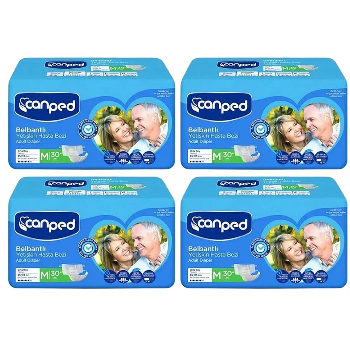 Canped Belbantlı Tekstil Yüzeyli Hasta Bezi Orta M 120'li