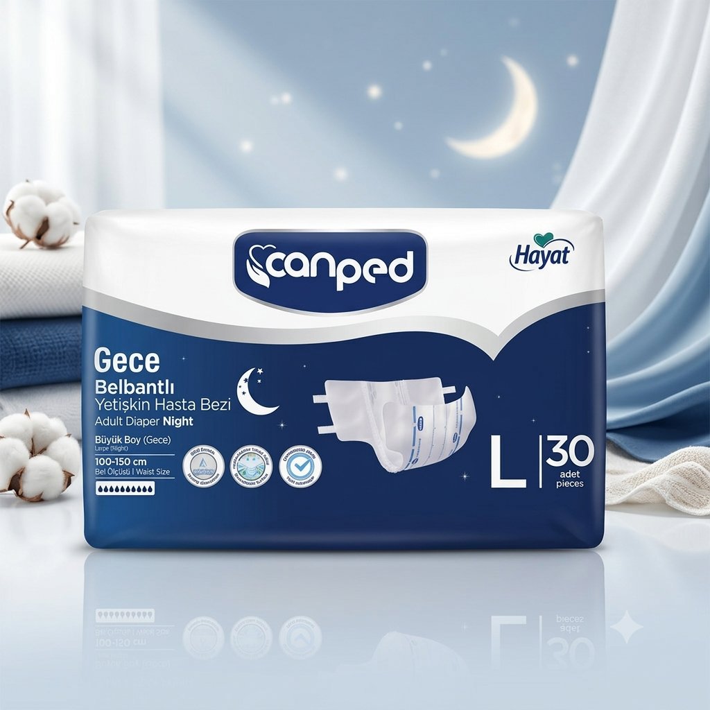 Canped Belbantlı Yetişkin Hasta Bezi Gece Large 30'lu