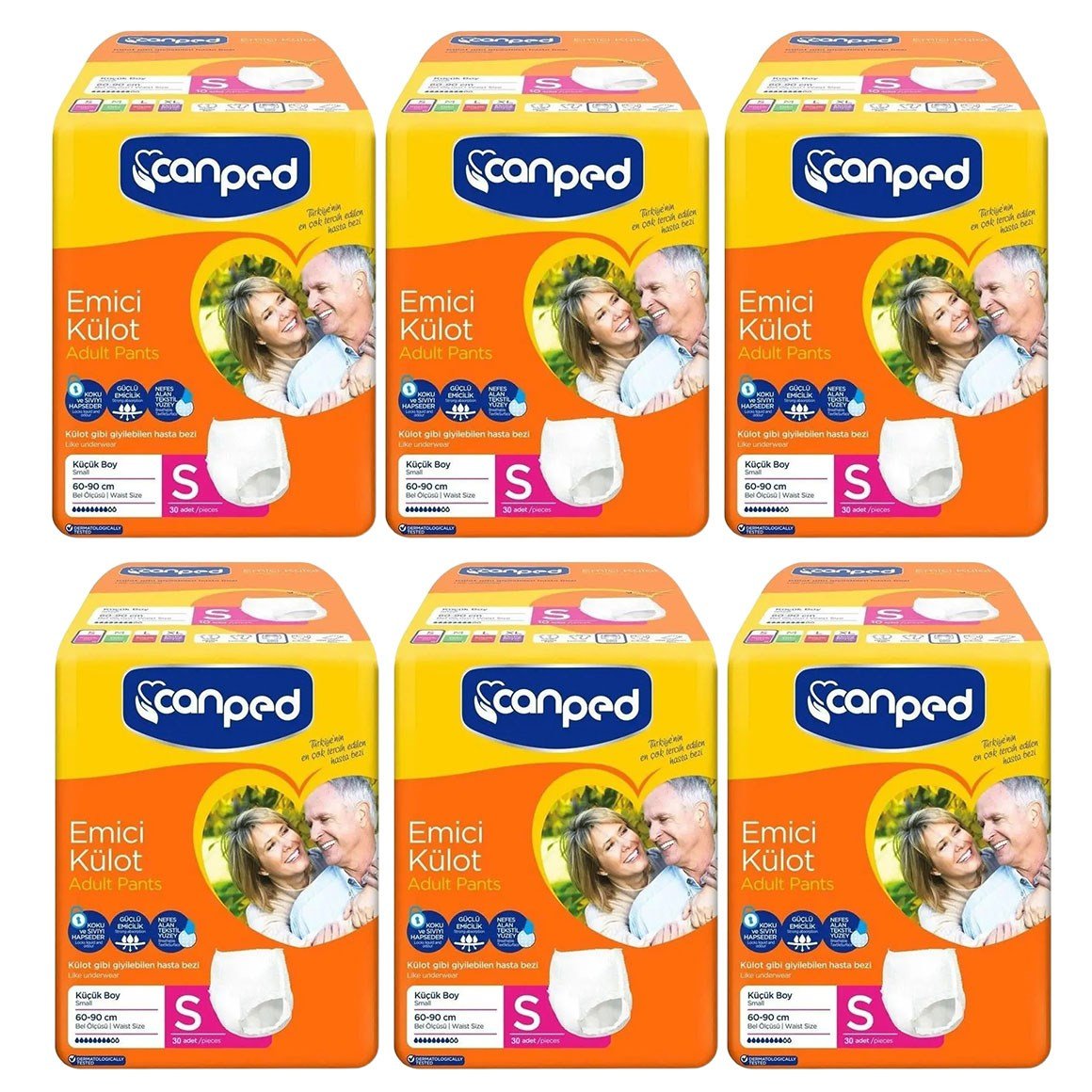 Canped Emici Külot Small Hasta Bezi 180'li (30'lu 6 Paket)