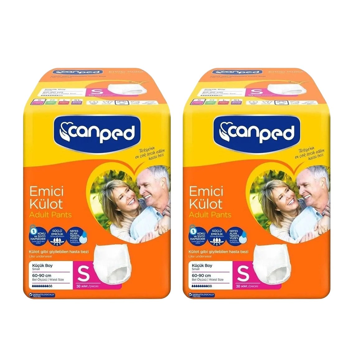Canped Emici Külot Small Hasta Bezi 60'lı (30'lu 2 Paket)