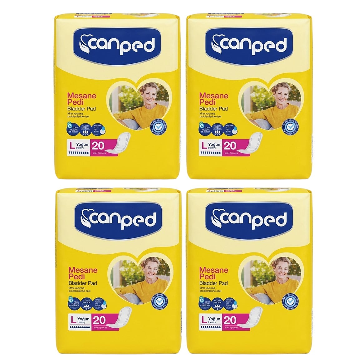 Canped Mesane Pedi L Yoğun 80 adet 20'li 4 Paket
