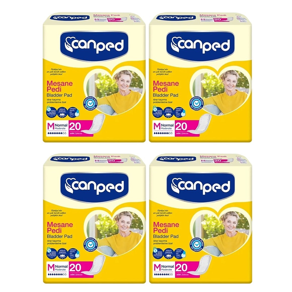 Canped Mesane Pedi Normal M Beden 80 adet 20'li 4 Paket