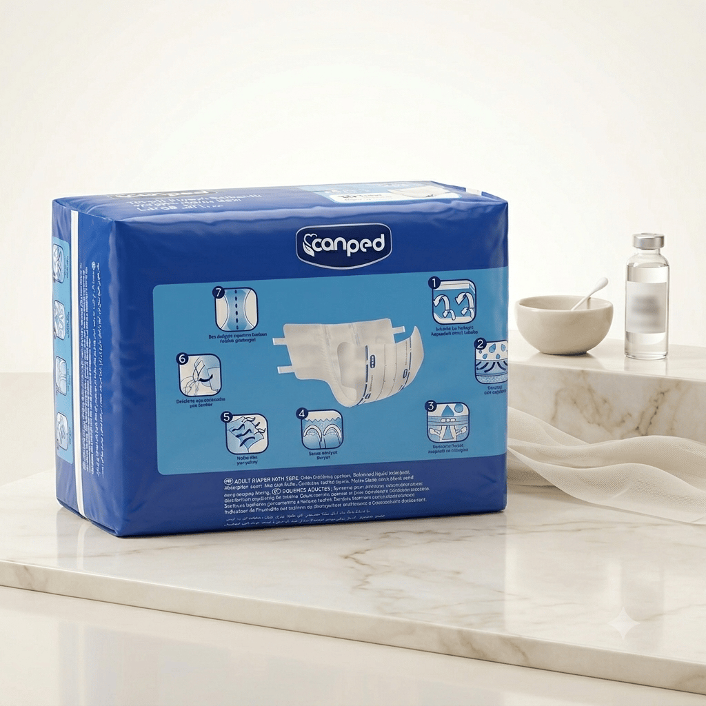 Canped Tekstil Yüzeyli Belbantlı Yetişkin Hasta Bezi Large 90 adet (30'lu 3 Paket)