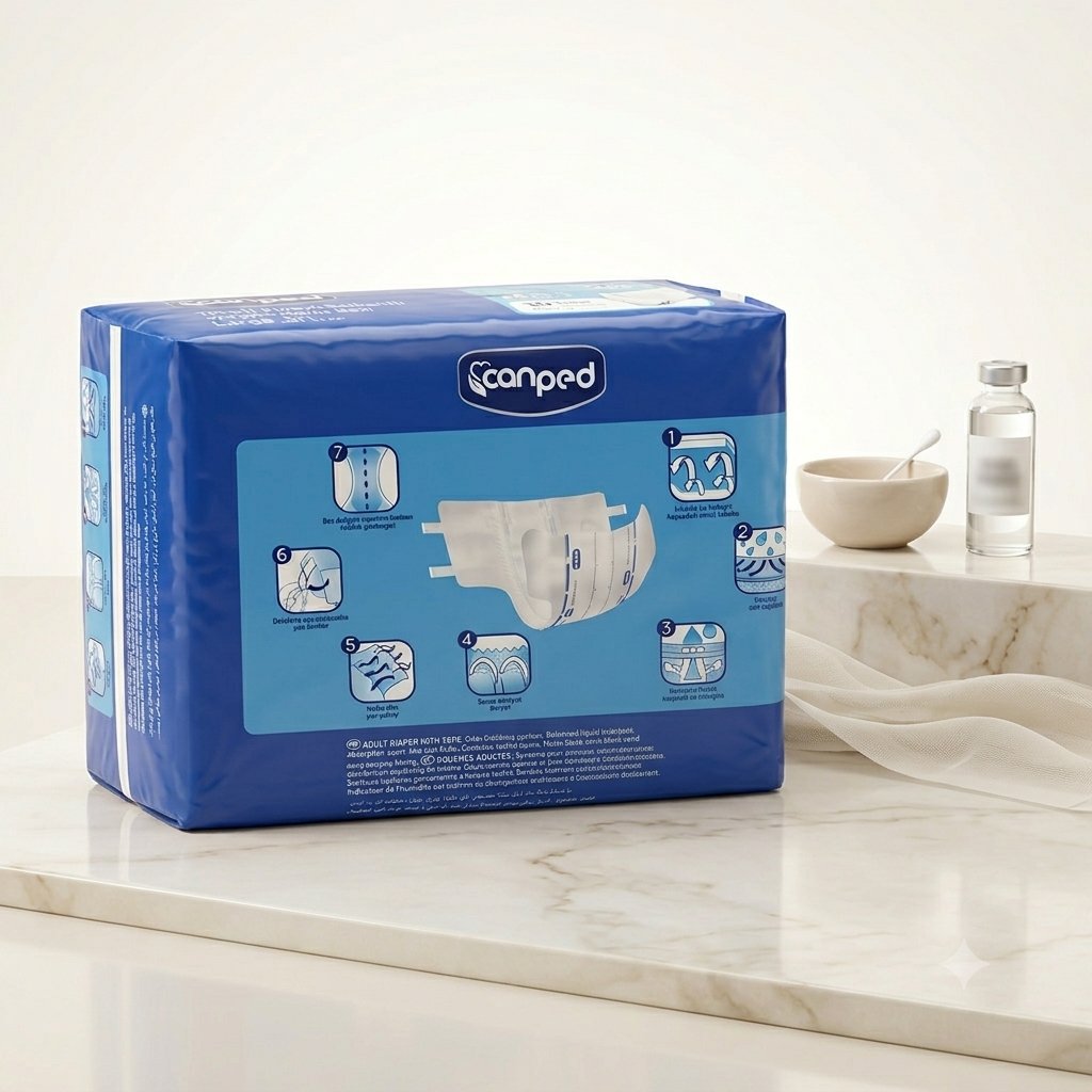 Canped Tekstil Yüzeyli Belbantlı Yetişkin Hasta Bezi Large 120'li