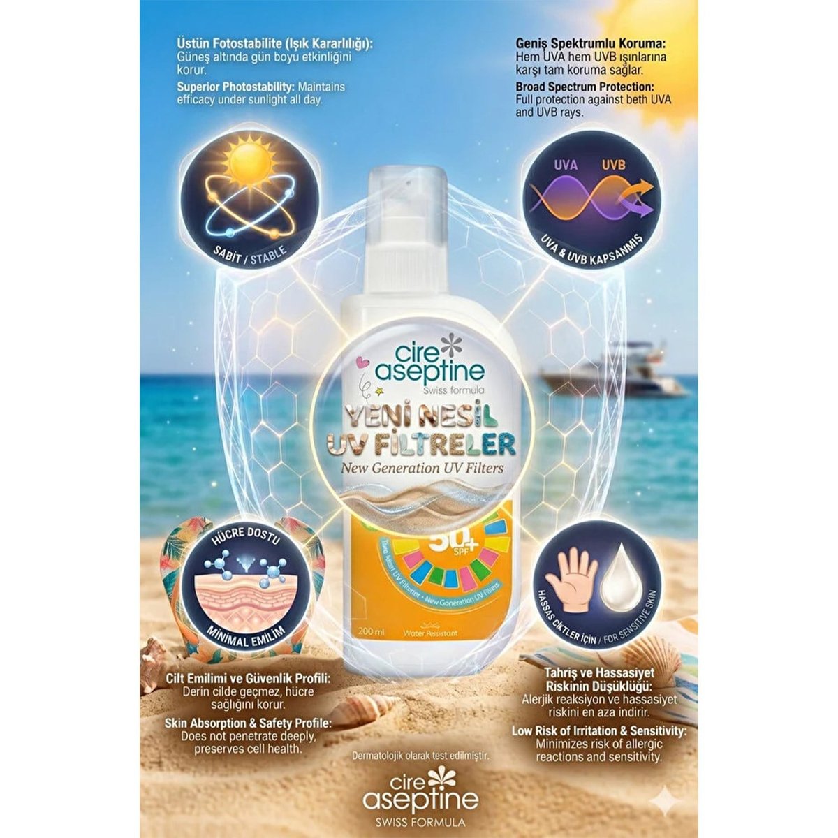 Cire Aseptine Avantajlı Yaz Paketi Baby Güneş Koruyucu Spf50 + 200ml ile Vitamin C Serum 30ml