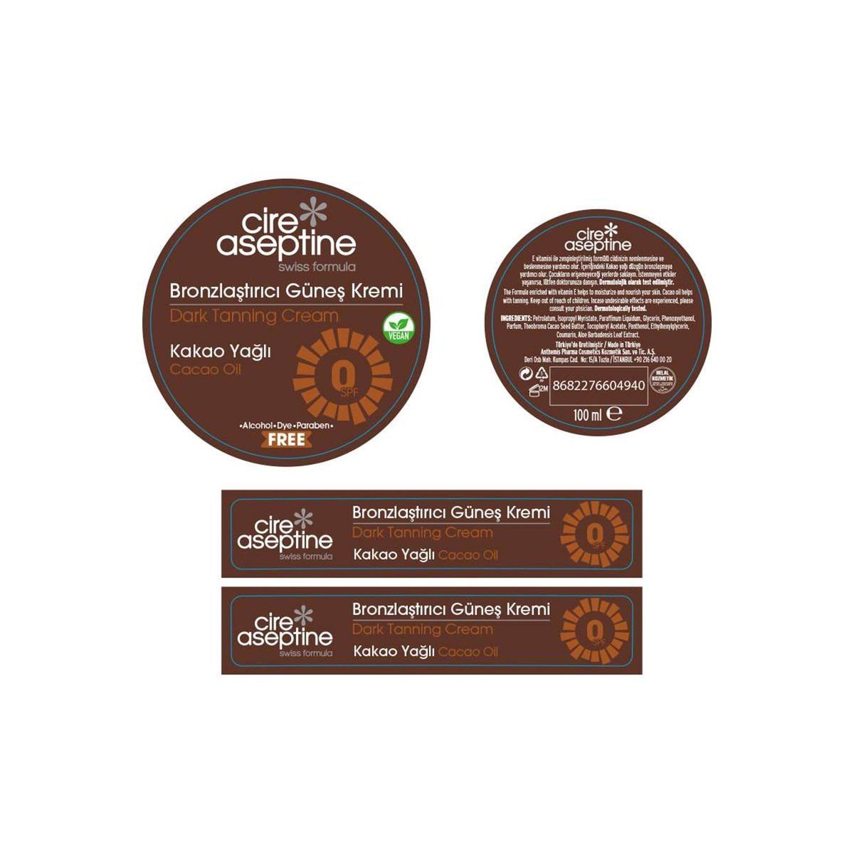 Cire Aseptine Bronzlaştırıcı Kakao Yağı 100 ml