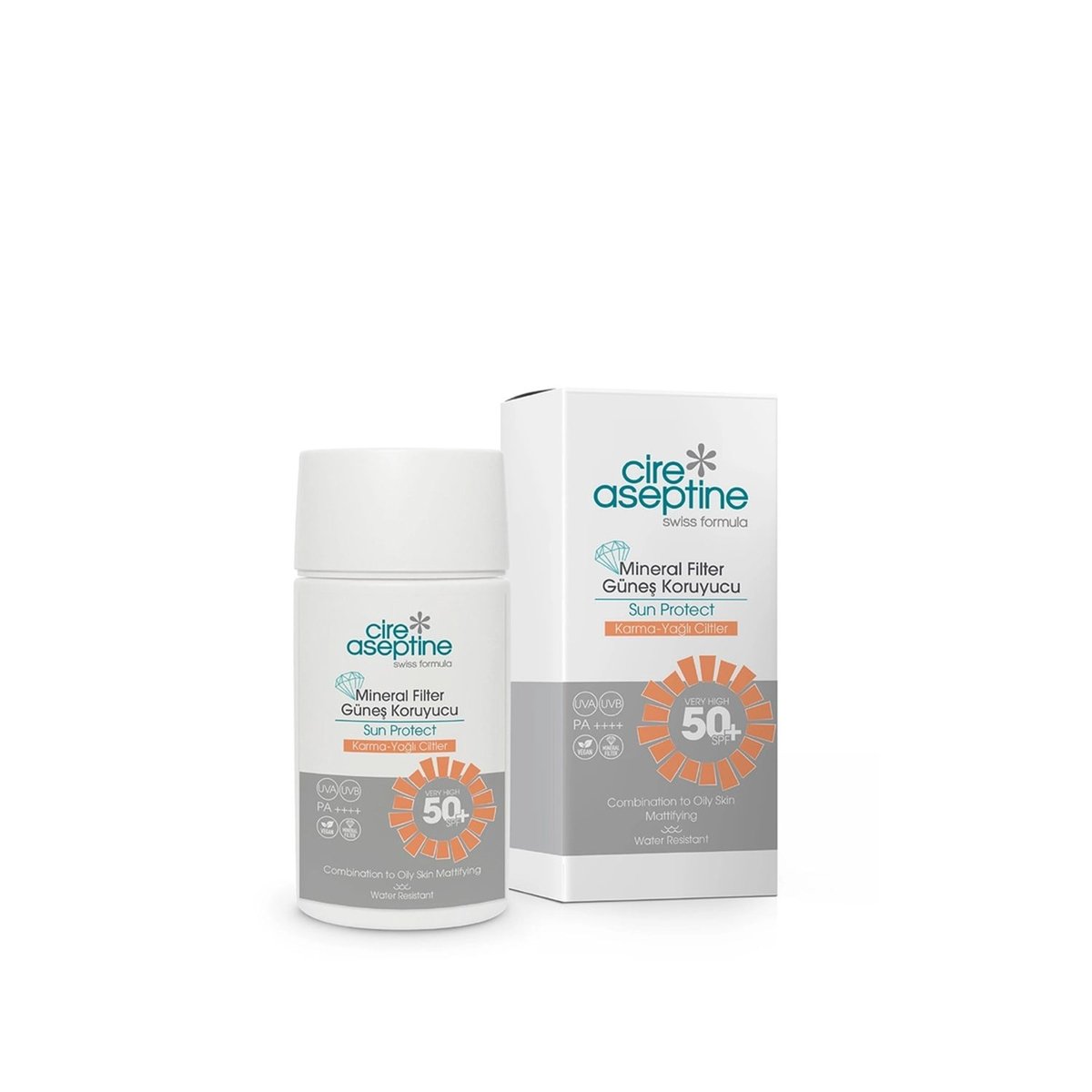 Cire Aseptine Güneş Koruyucu Krem 50 SPF 200 ml + Mineral Filtreli Güneş Koruyucu (50 ml)