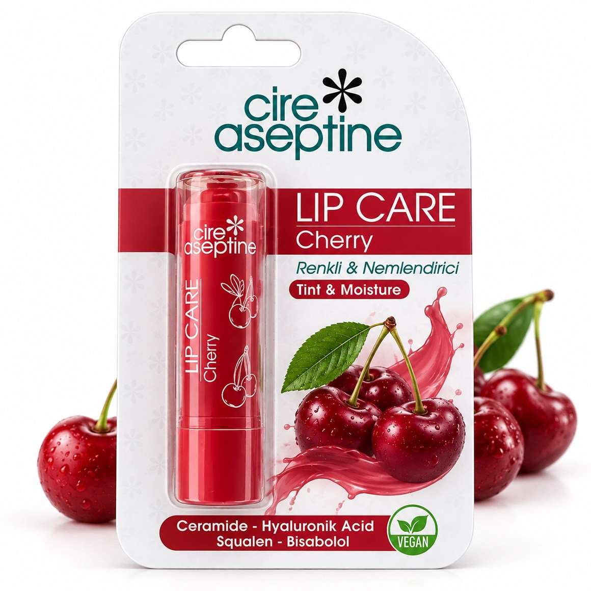 Cire Aseptine Lip Care Cherry Nemlendirici Renkli Dudak Bakım Kremi 4,5 g