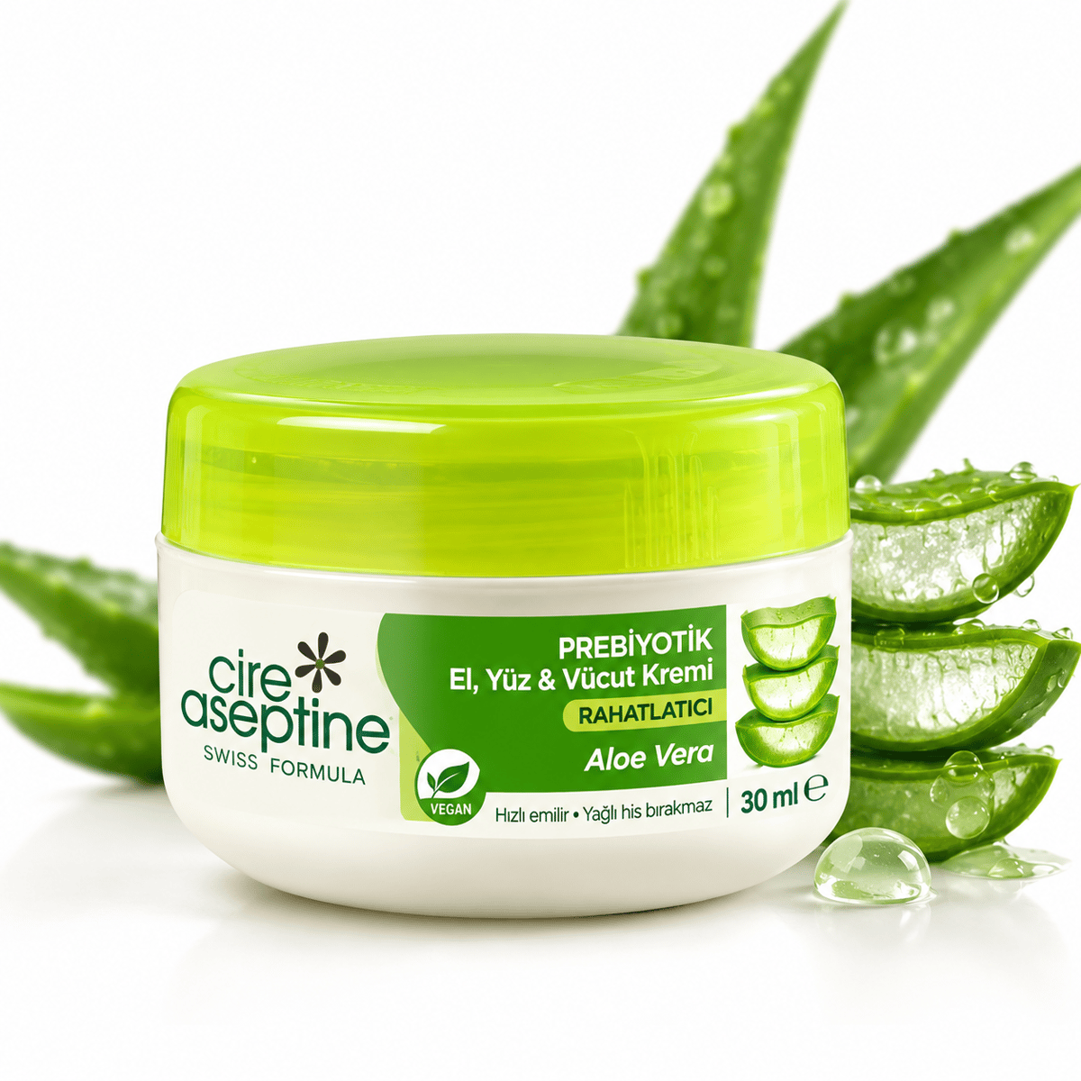 Cire Aseptine Soft Aloe Vera Özlü Prebiyotik El, Yüz ve Vücut Kremi 30 ml