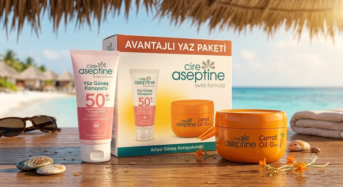 Cire Aseptine Yüz Güneş Koruyucu Aydınlatıcı (50 ml) ve Bronzlaştırıcı Güneş Kremi (100 ml)