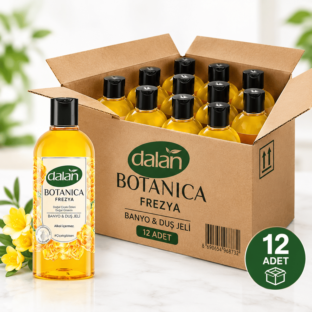 Dalan Botanica Duş Jeli Frezya 500 ml 12 Adet 