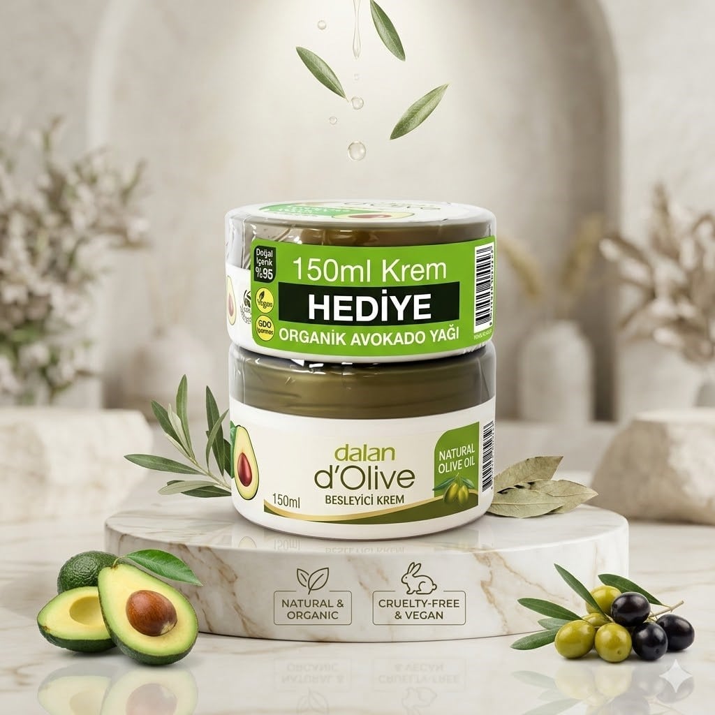 Dalan D'Olive Besleyici Organik Avokado Yağlı Kremi 250 ml + 150 ml