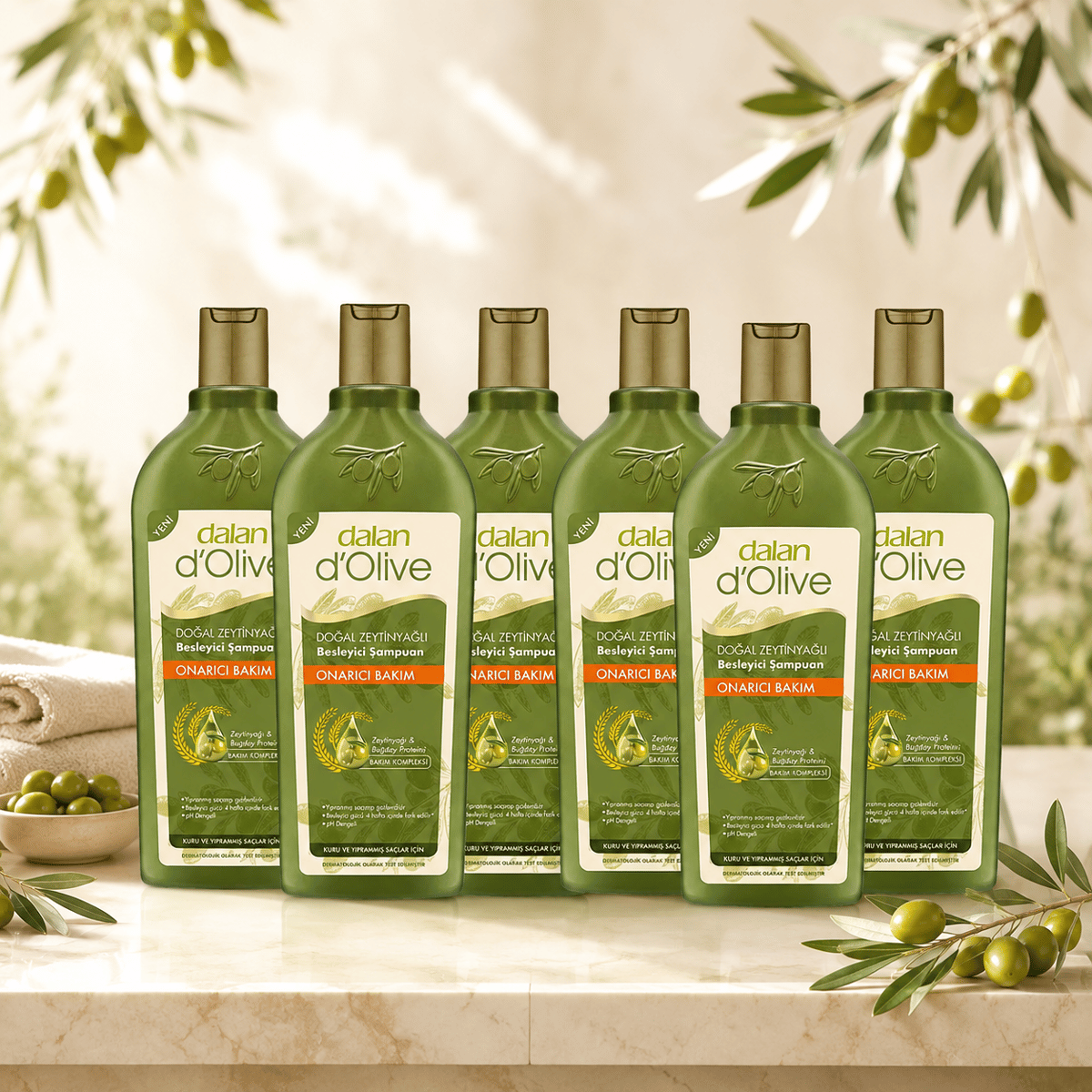 Dalan D'Olive Zeytinyağlı Onarıcı Bakım Şampuan 400 ml x 6 Adet