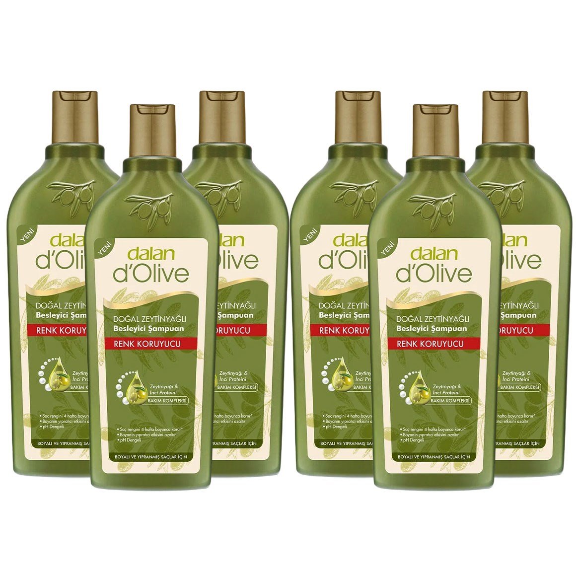 Dalan D'Olive Zeytinyağlı Renk Koruyucu Şampuan 400 ml × 6 Adet