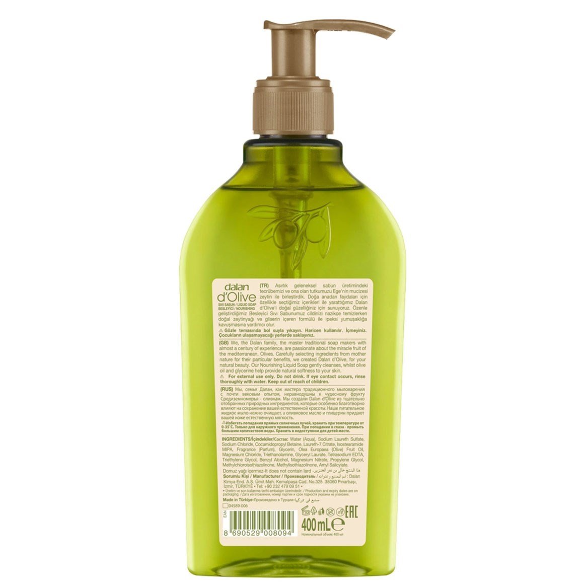 Dalan d'Olive Zeytinyağlı Sıvı Sabun 400 ml