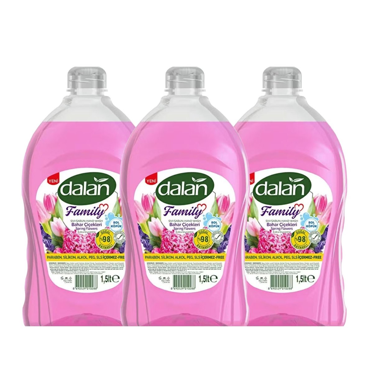 Dalan Family Bahar Çiçekleri Sıvı Sabun 1.5 lt x 3 Adet
