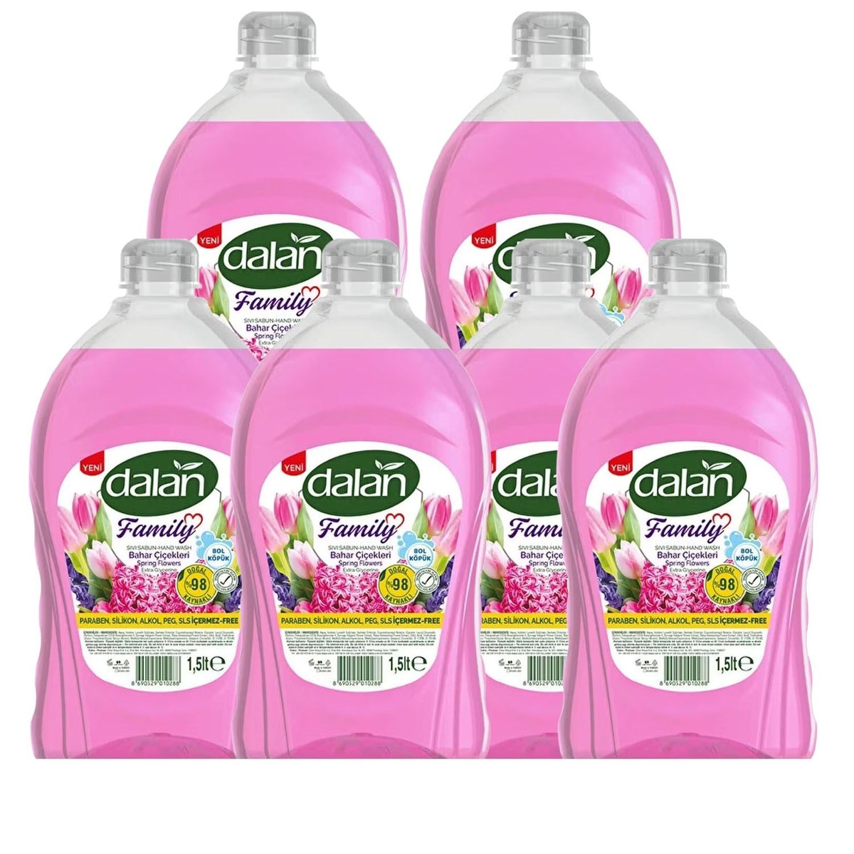 Dalan Family Bahar Çiçekleri Sıvı Sabun 1.5 lt x 6 Adet