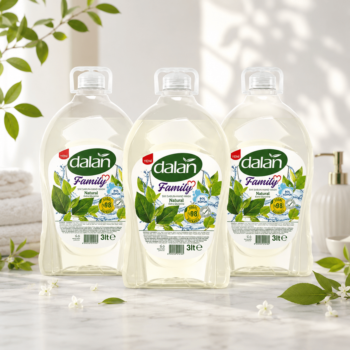 Dalan Family Natural Sıvı Sabun 3 l 3 adet
