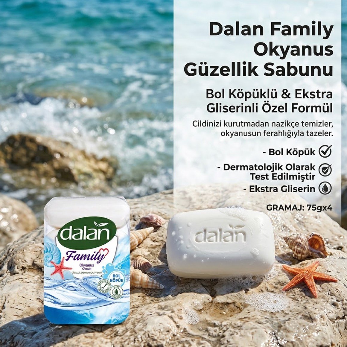 Dalan Family Sabun Okyanus 75 gr × 4 – 24 Paket (1 Koli)