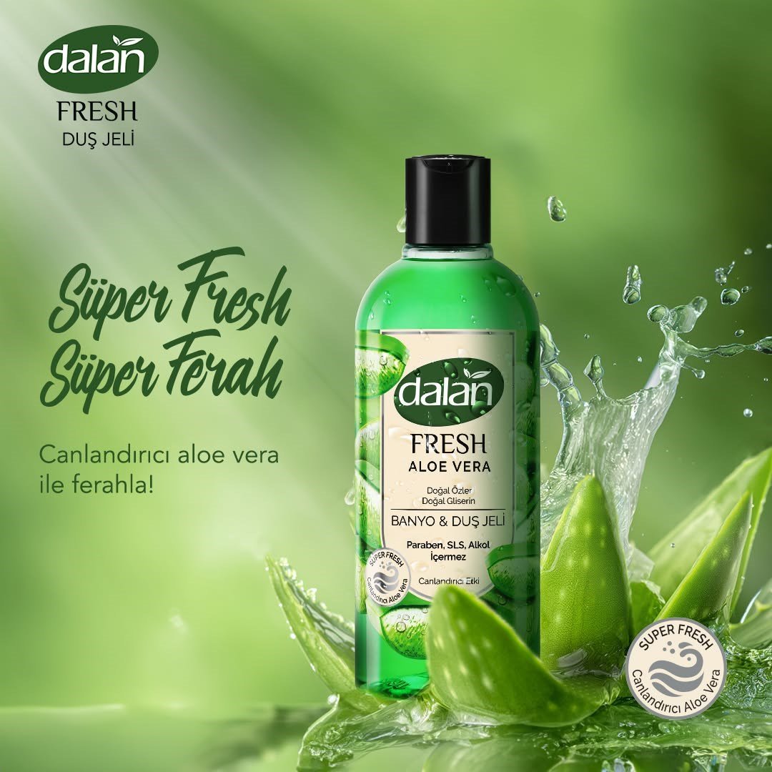 Dalan Fresh Aloe Vera Duş Bakım Seti 3'lü - 3 x 500 ml Duş Jeli + 3 x (4 x 150 g) Duş Sabunu