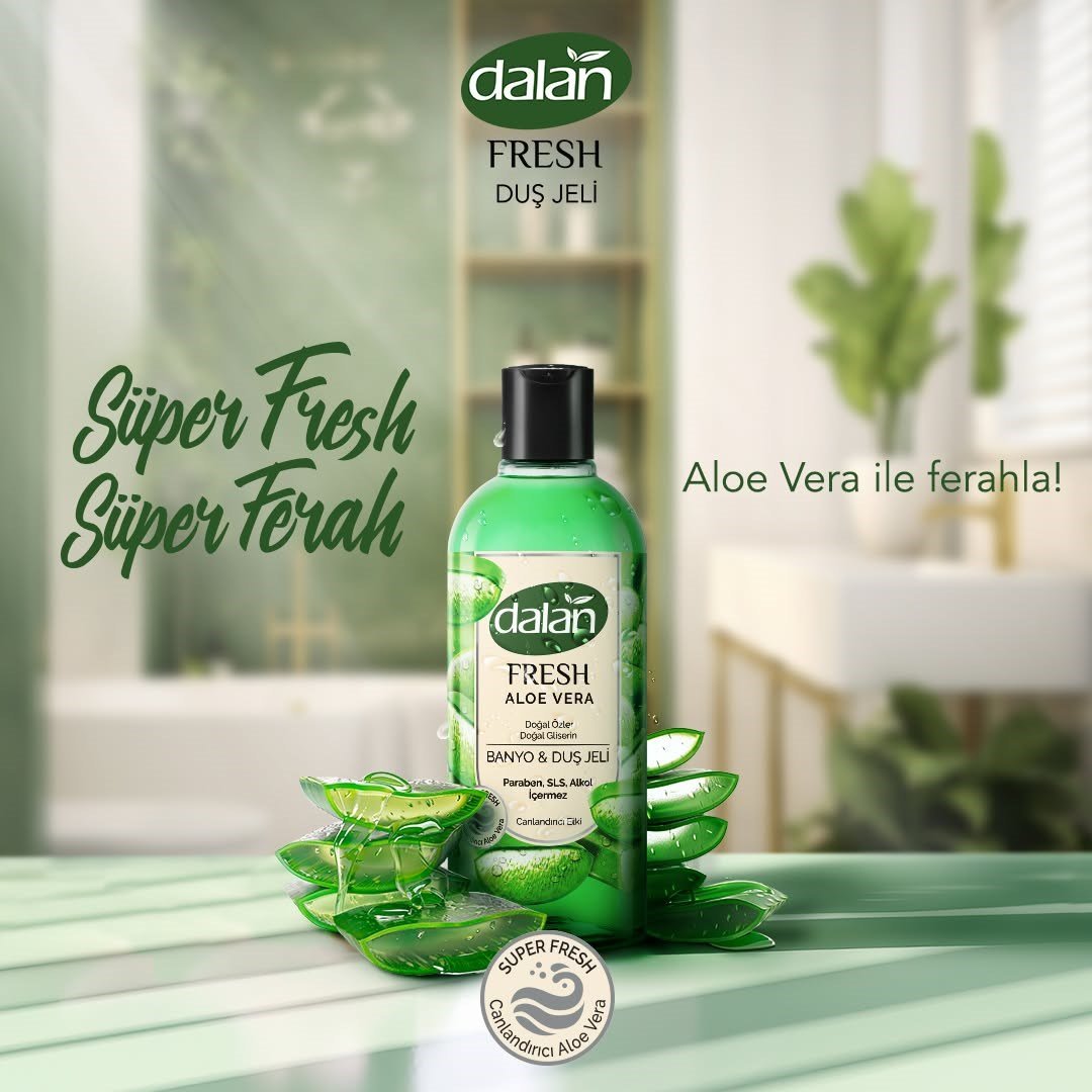 Dalan Fresh Aloe Vera Duş Bakım Seti 3'lü - 3 x 500 ml Duş Jeli + 3 x (4 x 150 g) Duş Sabunu