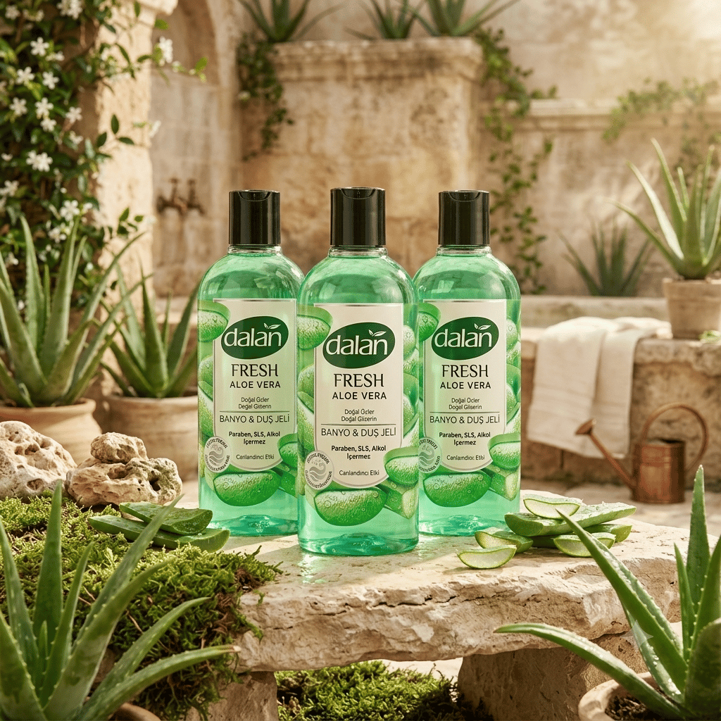 Dalan Fresh Aloe Vera Duş Bakım Seti 3'lü - 3 x 500 ml Duş Jeli + 3 x (4 x 150 g) Duş Sabunu