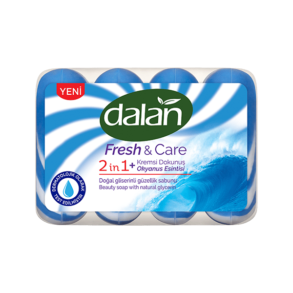 Dalan Fresh & Care 2 in 1 Okyanus Esintisi Doğal Gliserinli Güzellik Sabunu 90 g x4