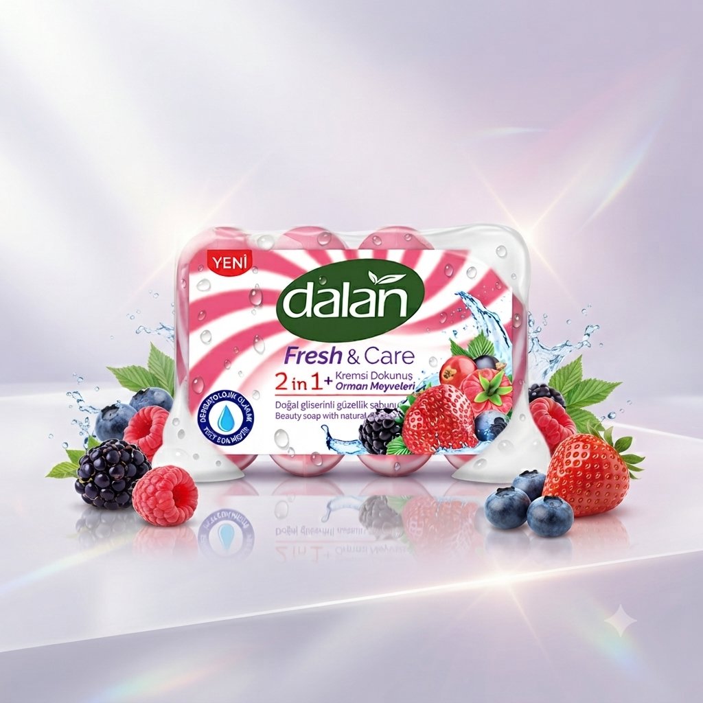 Dalan Fresh & Care 2 in 1 Orman Meyveleri Doğal Gliserinli Güzellik Sabunu 90 g x 4 